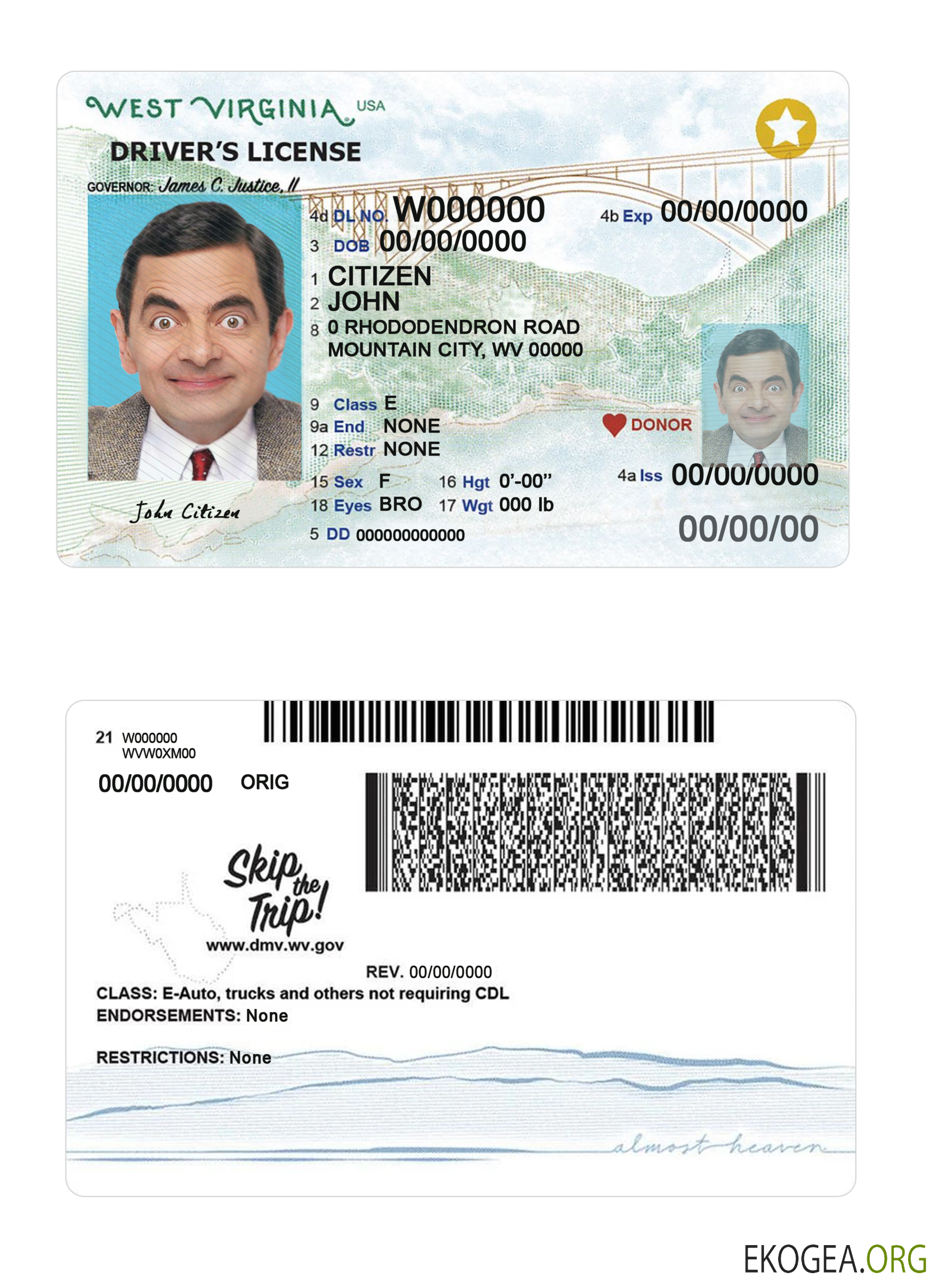 USA West Virginia driving 2023 present license